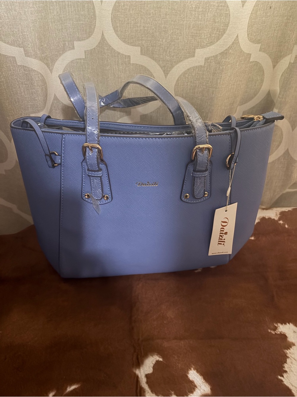 Structured Shoulder Bag in Periwinkle Blue
